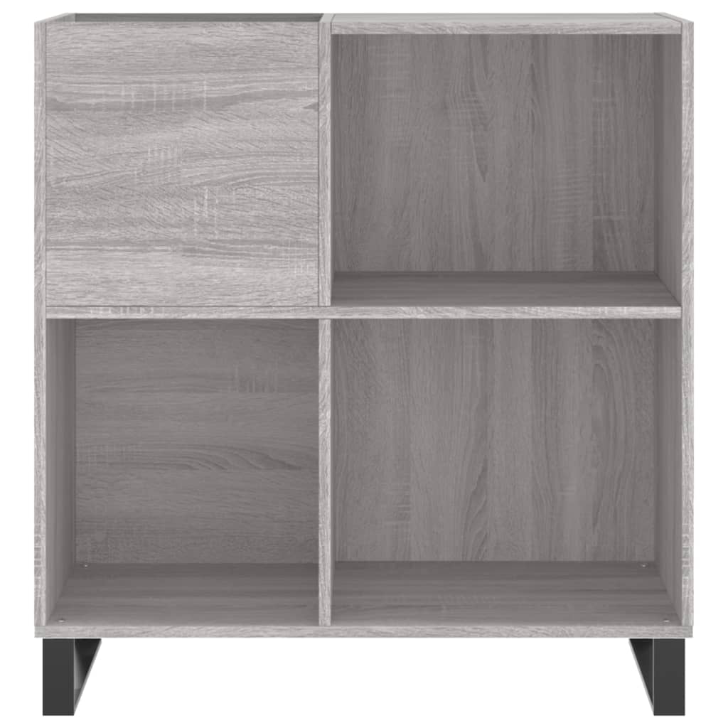 Platenkast 84,5x38x89 cm bewerkt hout grijs sonoma eikenkleurig is nu te koop bij PeponiXL, paradijselijk wonen!
