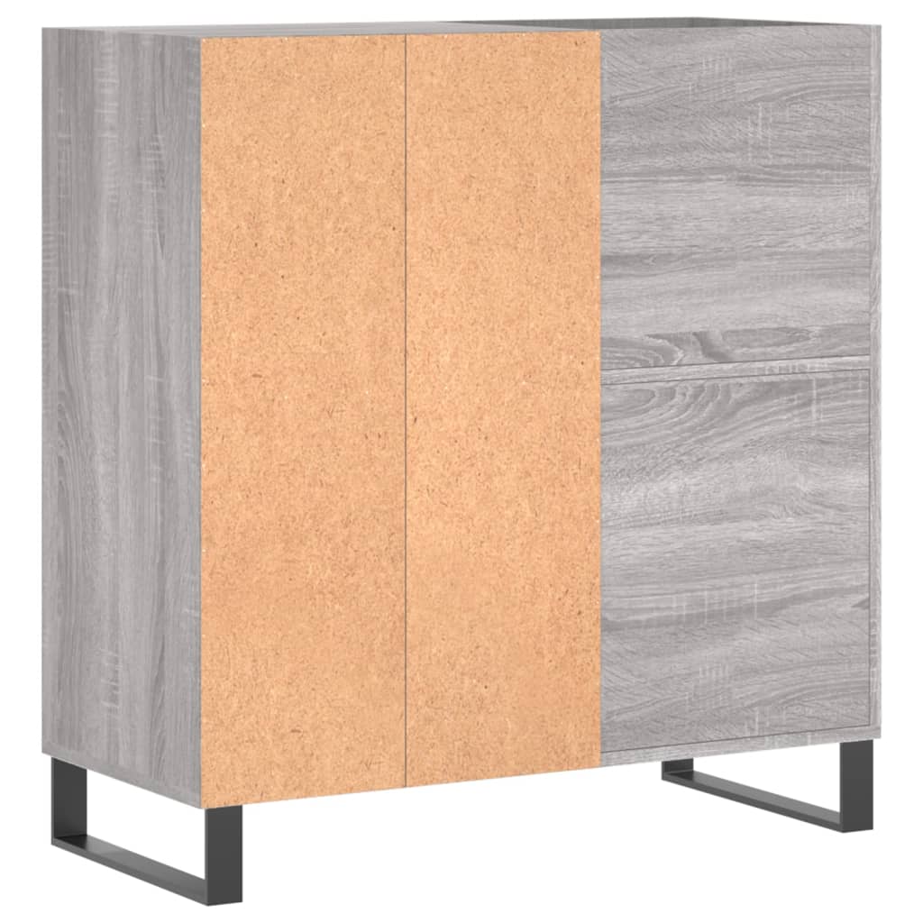 Platenkast 84,5x38x89 cm bewerkt hout grijs sonoma eikenkleurig is nu te koop bij PeponiXL, paradijselijk wonen!