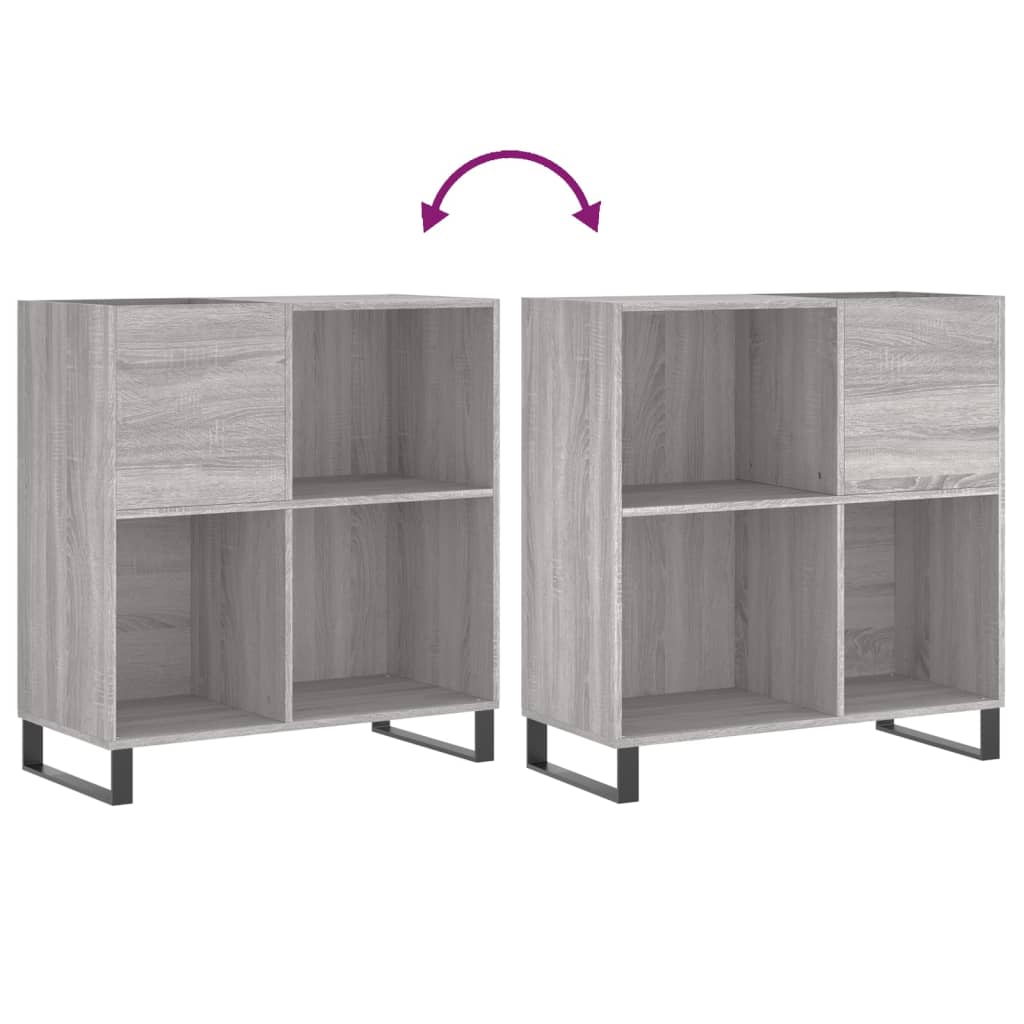 Platenkast 84,5x38x89 cm bewerkt hout grijs sonoma eikenkleurig is nu te koop bij PeponiXL, paradijselijk wonen!