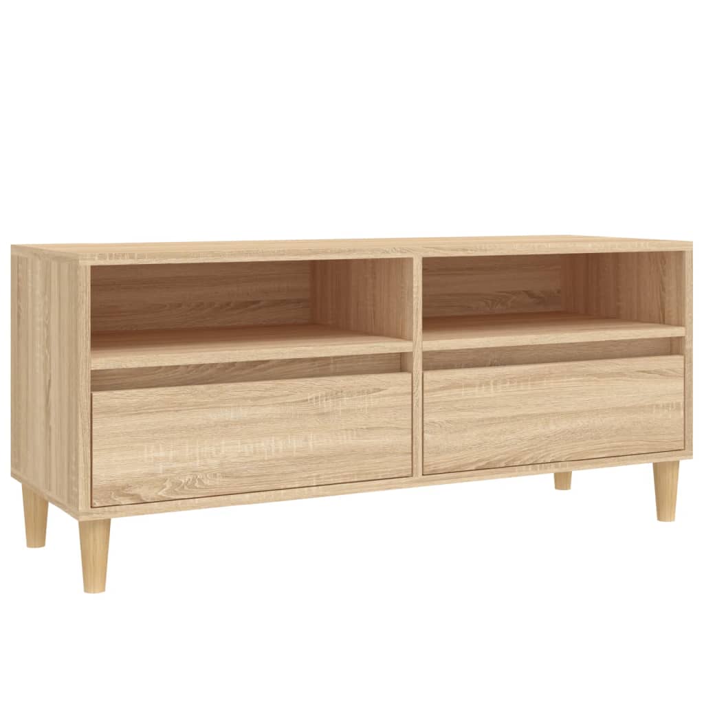 Tv-meubel 100x34,5x44,5 cm bewerkt hout sonoma eikenkleurig is nu te koop bij PeponiXL, paradijselijk wonen!