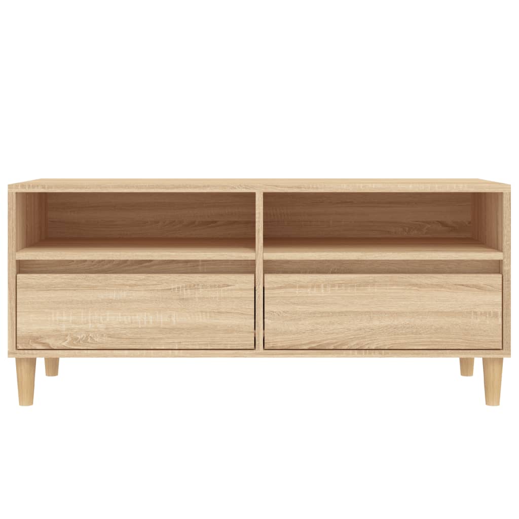 Tv-meubel 100x34,5x44,5 cm bewerkt hout sonoma eikenkleurig is nu te koop bij PeponiXL, paradijselijk wonen!