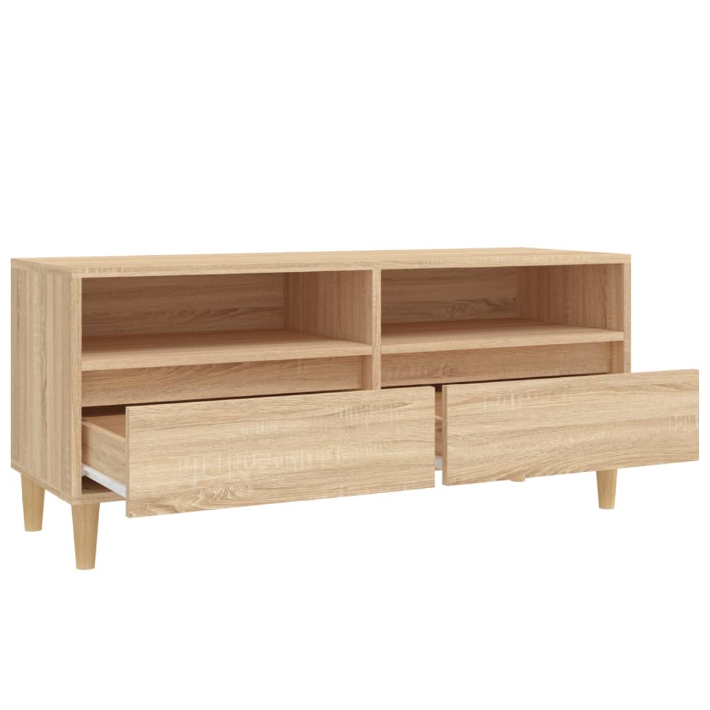Tv-meubel 100x34,5x44,5 cm bewerkt hout sonoma eikenkleurig is nu te koop bij PeponiXL, paradijselijk wonen!