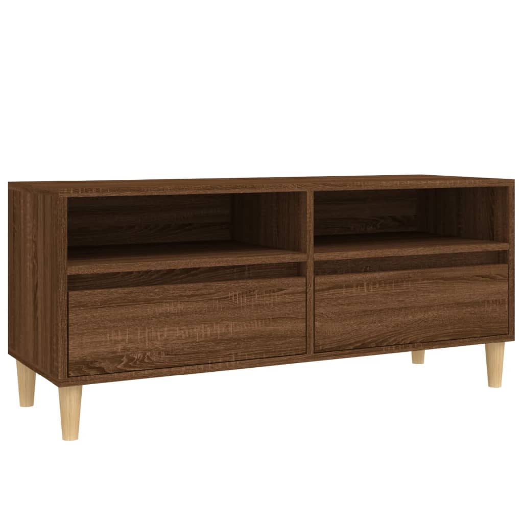 Tv-meubel 100x34,5x44,5 cm bewerkt hout bruin eikenkleur is nu te koop bij PeponiXL, paradijselijk wonen!