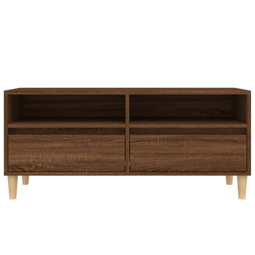 Tv-meubel 100x34,5x44,5 cm bewerkt hout bruin eikenkleur is nu te koop bij PeponiXL, paradijselijk wonen!