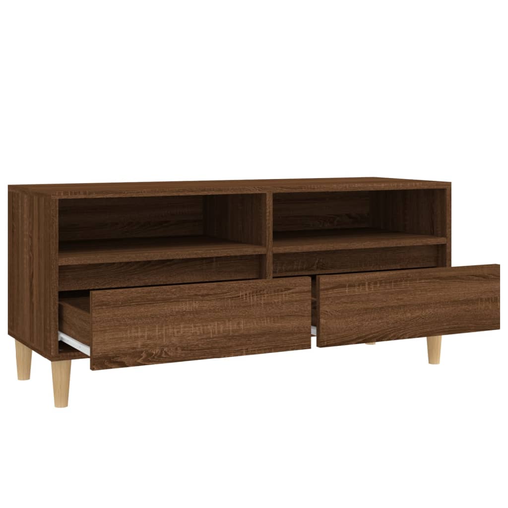 Tv-meubel 100x34,5x44,5 cm bewerkt hout bruin eikenkleur is nu te koop bij PeponiXL, paradijselijk wonen!