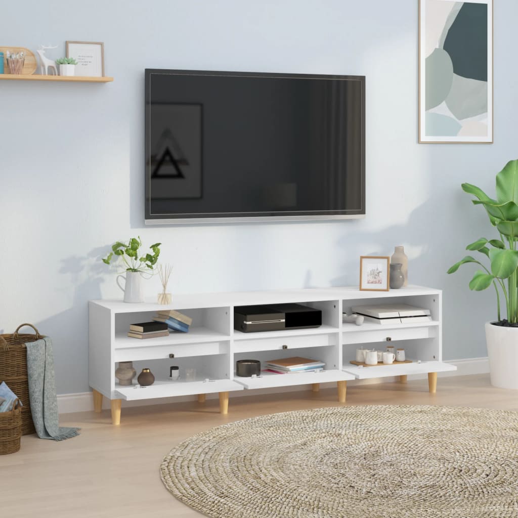 Tv-meubel 150x30x44,5 cm bewerkt hout wit is nu te koop bij PeponiXL, paradijselijk wonen!