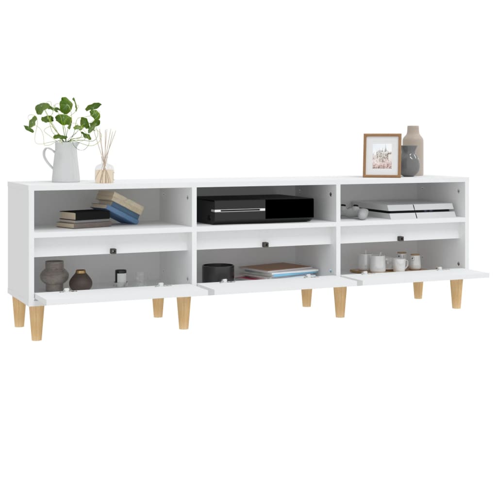 Tv-meubel 150x30x44,5 cm bewerkt hout wit is nu te koop bij PeponiXL, paradijselijk wonen!