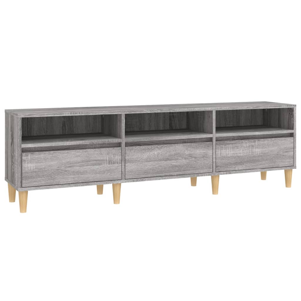 Tv-meubel 150x30x44,5 cm bewerkt hout grijs sonoma eikenkleurig is nu te koop bij PeponiXL, paradijselijk wonen!