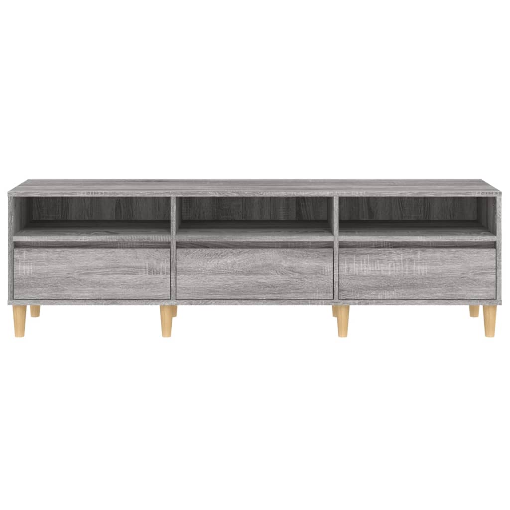 Tv-meubel 150x30x44,5 cm bewerkt hout grijs sonoma eikenkleurig is nu te koop bij PeponiXL, paradijselijk wonen!