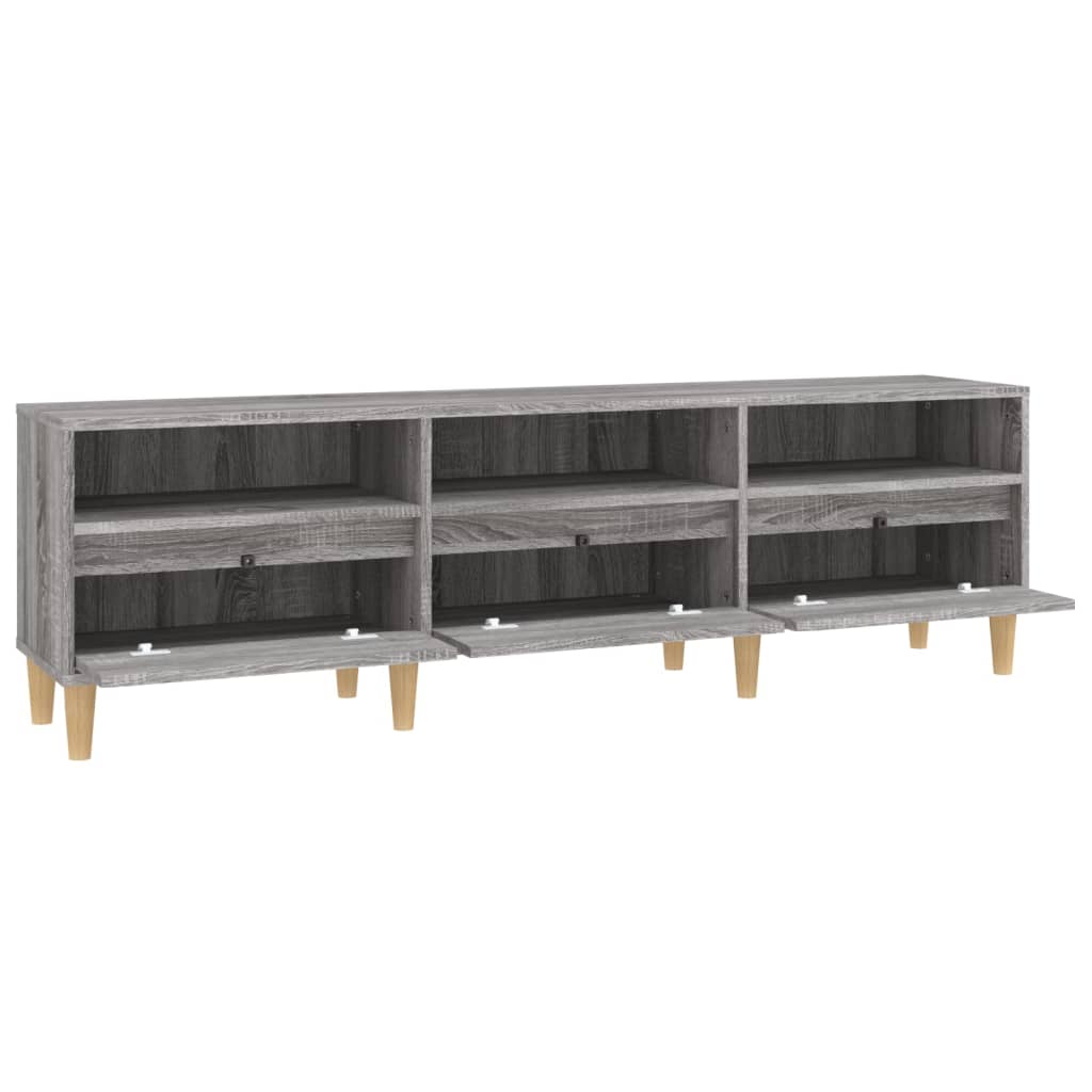 Tv-meubel 150x30x44,5 cm bewerkt hout grijs sonoma eikenkleurig is nu te koop bij PeponiXL, paradijselijk wonen!