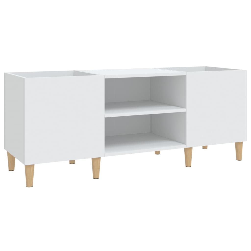 Platenkast 121x38x48 cm bewerkt hout wit is nu te koop bij PeponiXL, paradijselijk wonen!