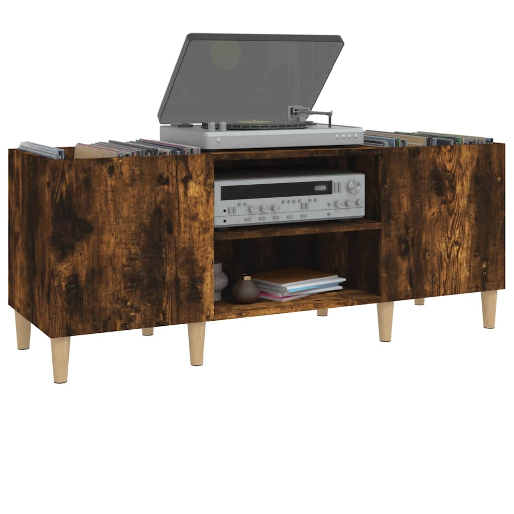 Platenkast 121x38x48 cm bewerkt hout gerookt eikenkleurig is nu te koop bij PeponiXL, paradijselijk wonen!