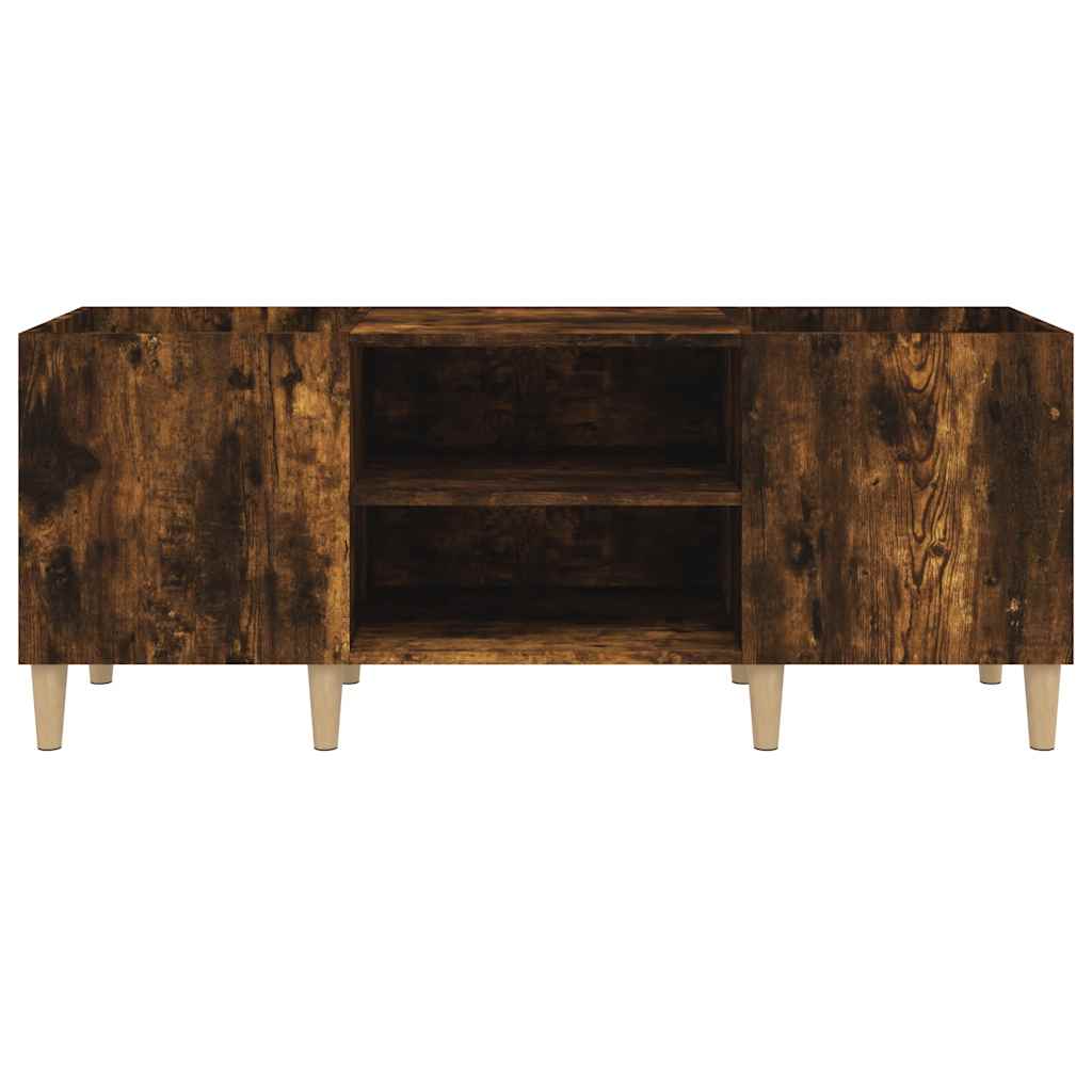 Platenkast 121x38x48 cm bewerkt hout gerookt eikenkleurig is nu te koop bij PeponiXL, paradijselijk wonen!