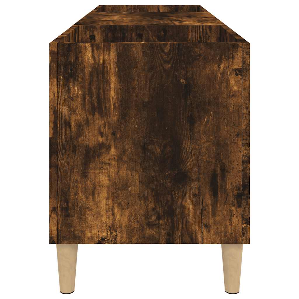 Platenkast 121x38x48 cm bewerkt hout gerookt eikenkleurig is nu te koop bij PeponiXL, paradijselijk wonen!