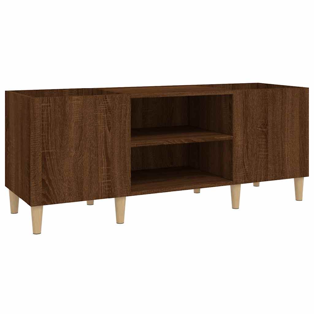 Platenkast 121x38x48 cm bewerkt hout bruin eikenkleur is nu te koop bij PeponiXL, paradijselijk wonen!