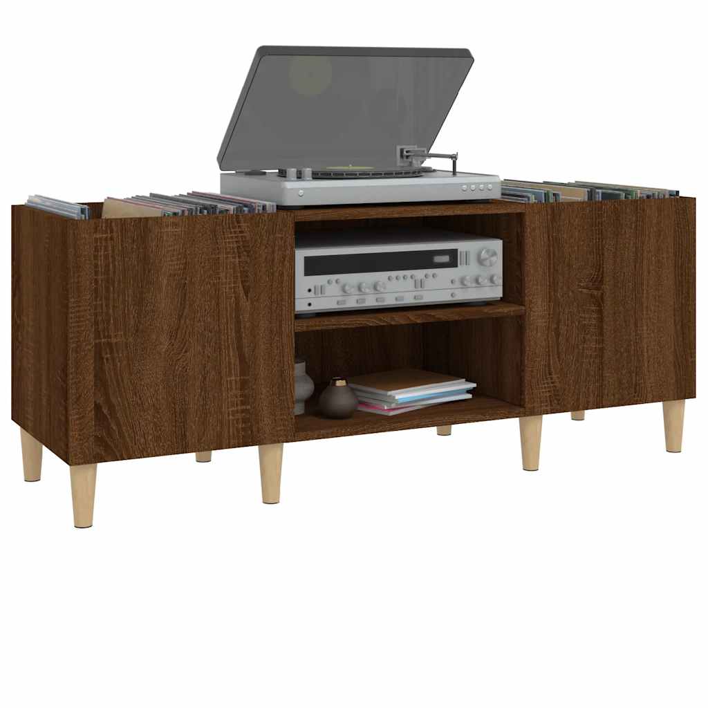 Platenkast 121x38x48 cm bewerkt hout bruin eikenkleur is nu te koop bij PeponiXL, paradijselijk wonen!