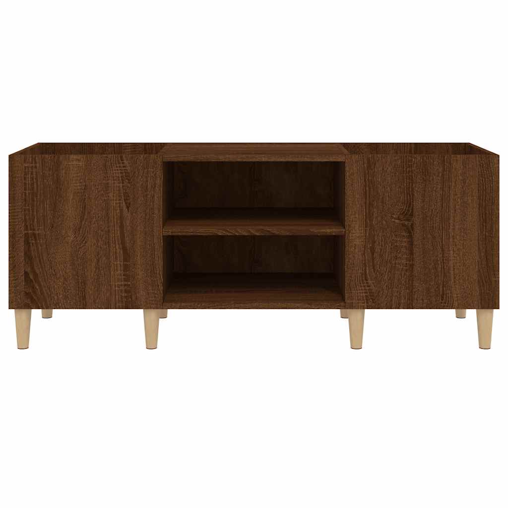 Platenkast 121x38x48 cm bewerkt hout bruin eikenkleur is nu te koop bij PeponiXL, paradijselijk wonen!