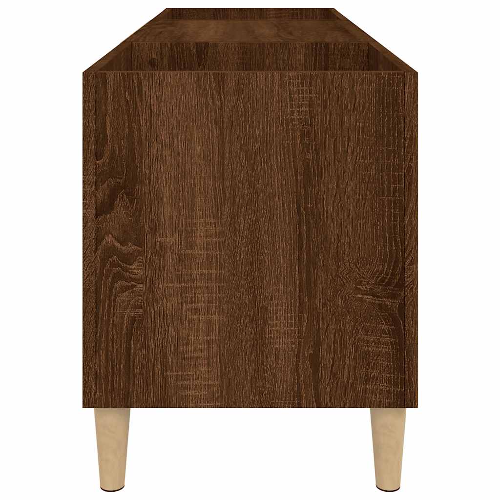 Platenkast 121x38x48 cm bewerkt hout bruin eikenkleur is nu te koop bij PeponiXL, paradijselijk wonen!