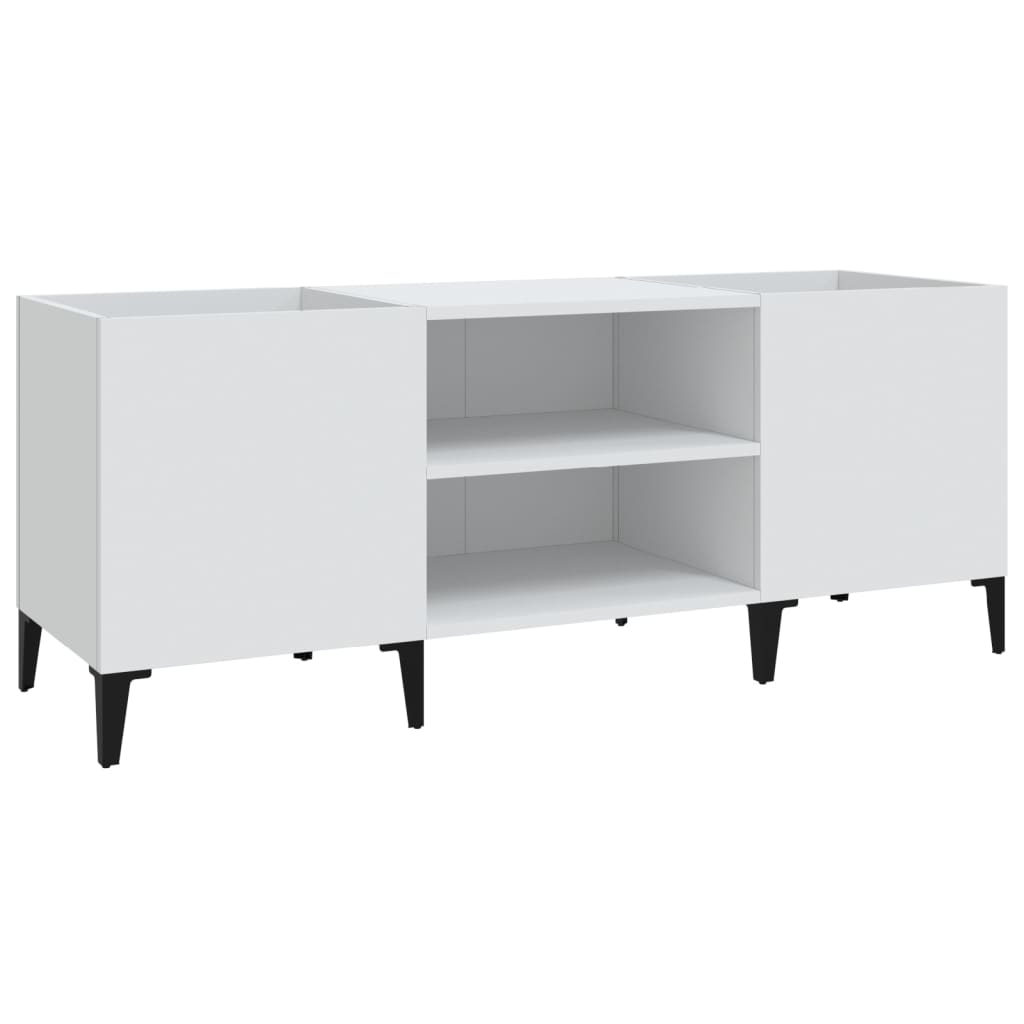 Platenkast 121x38x48 cm bewerkt hout wit is nu te koop bij PeponiXL, paradijselijk wonen!