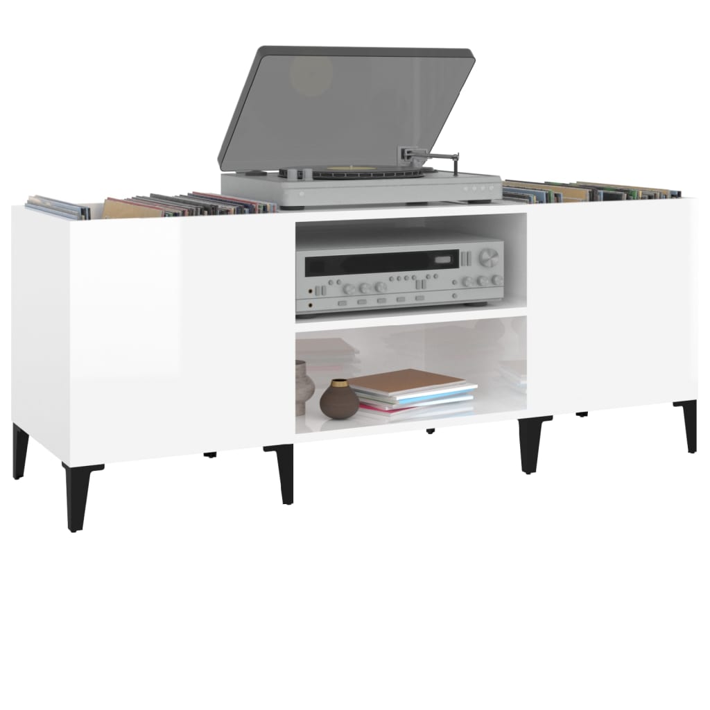 Platenkast 121x38x48 cm bewerkt hout wit is nu te koop bij PeponiXL, paradijselijk wonen!