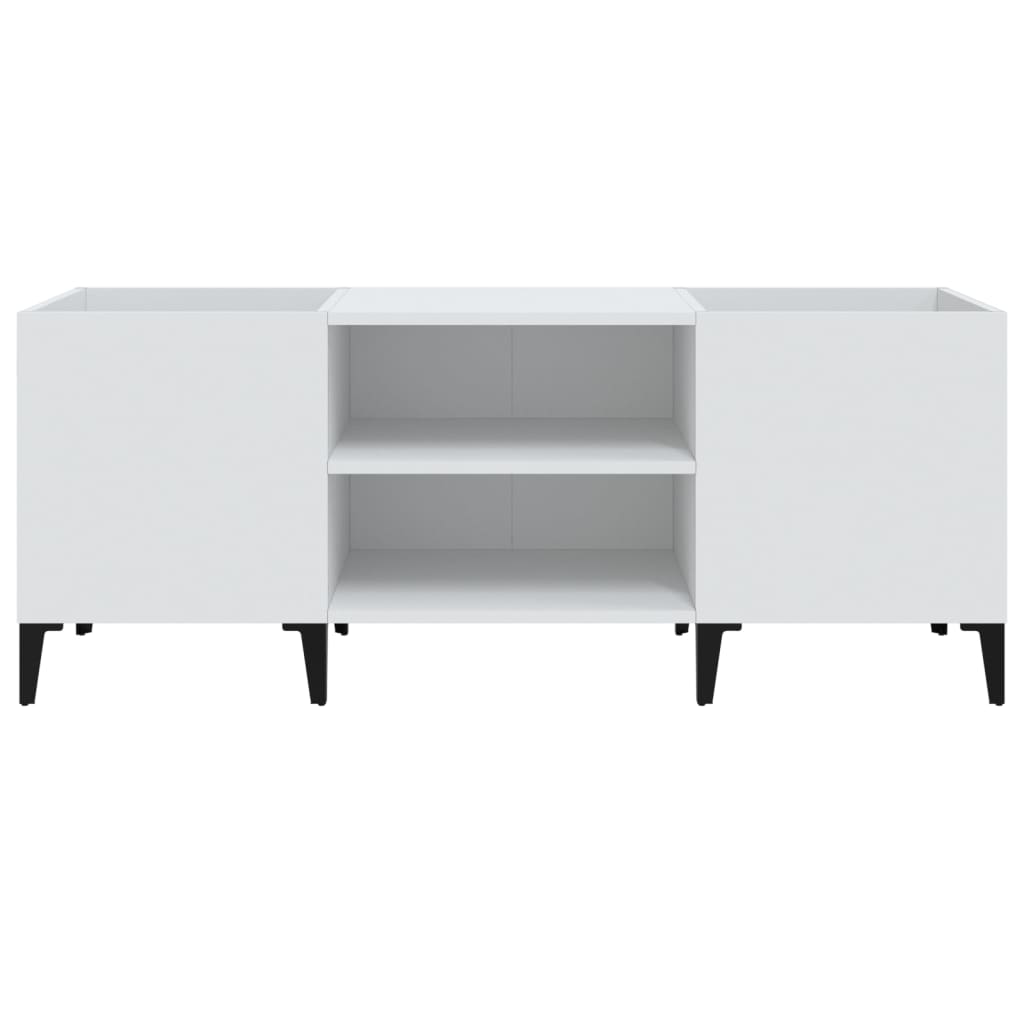 Platenkast 121x38x48 cm bewerkt hout wit is nu te koop bij PeponiXL, paradijselijk wonen!