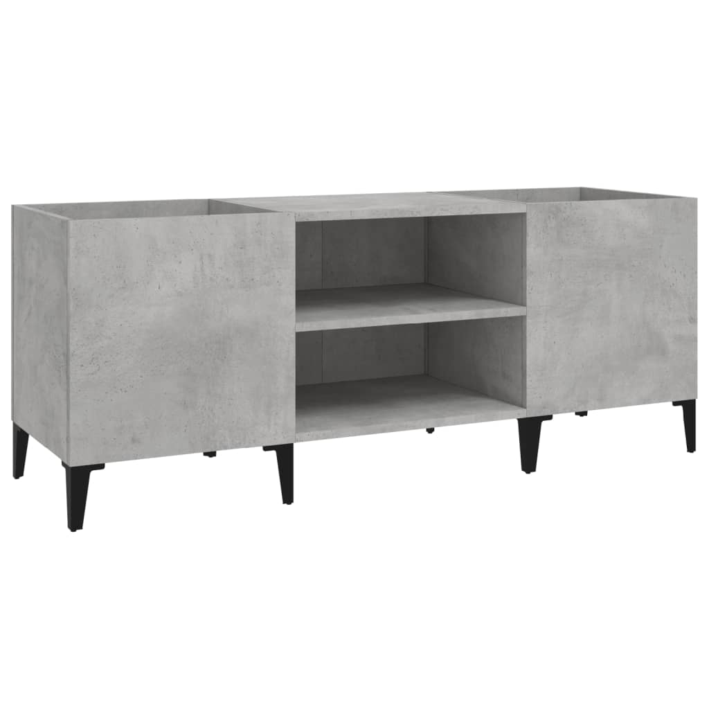 Platenkast 121x38x48 cm bewerkt hout betongrijs is nu te koop bij PeponiXL, paradijselijk wonen!