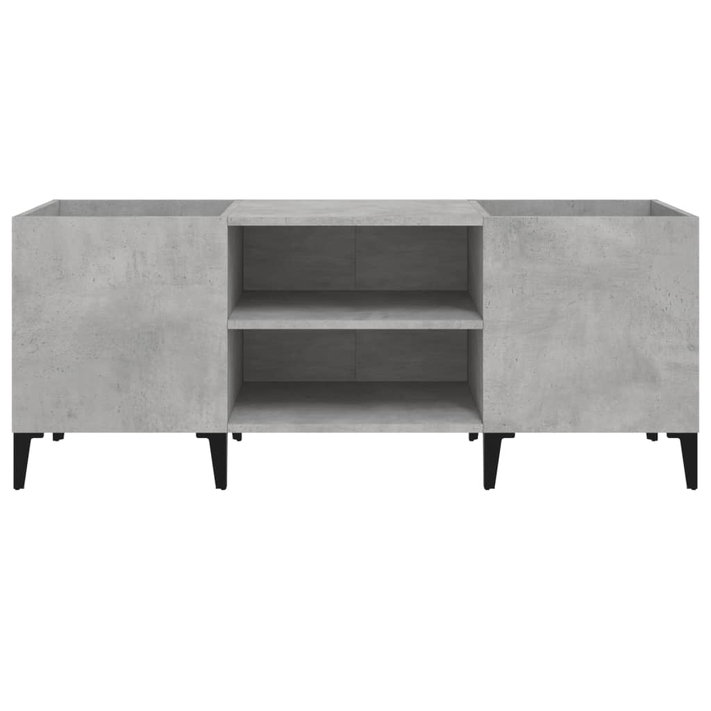 Platenkast 121x38x48 cm bewerkt hout betongrijs is nu te koop bij PeponiXL, paradijselijk wonen!