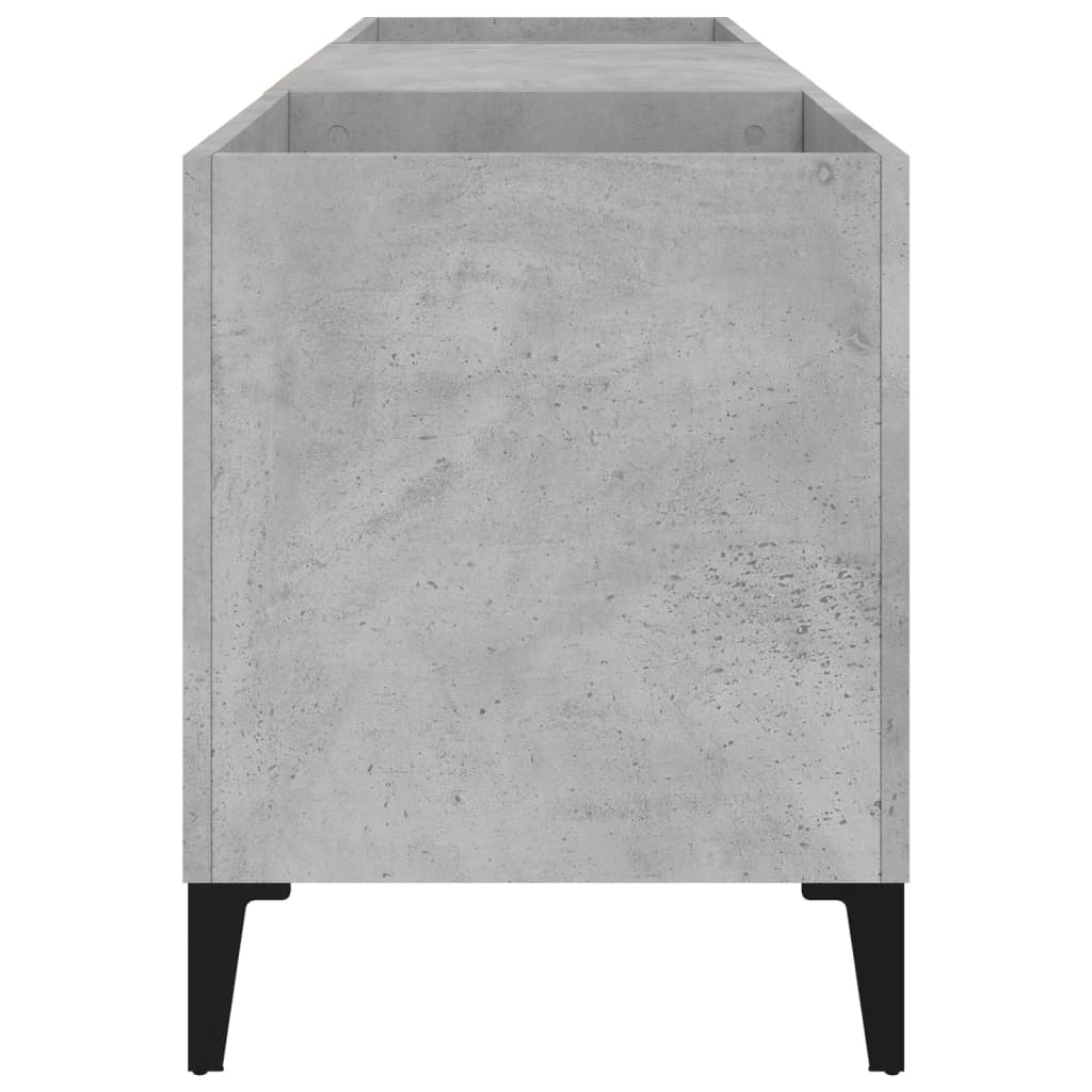 Platenkast 121x38x48 cm bewerkt hout betongrijs is nu te koop bij PeponiXL, paradijselijk wonen!