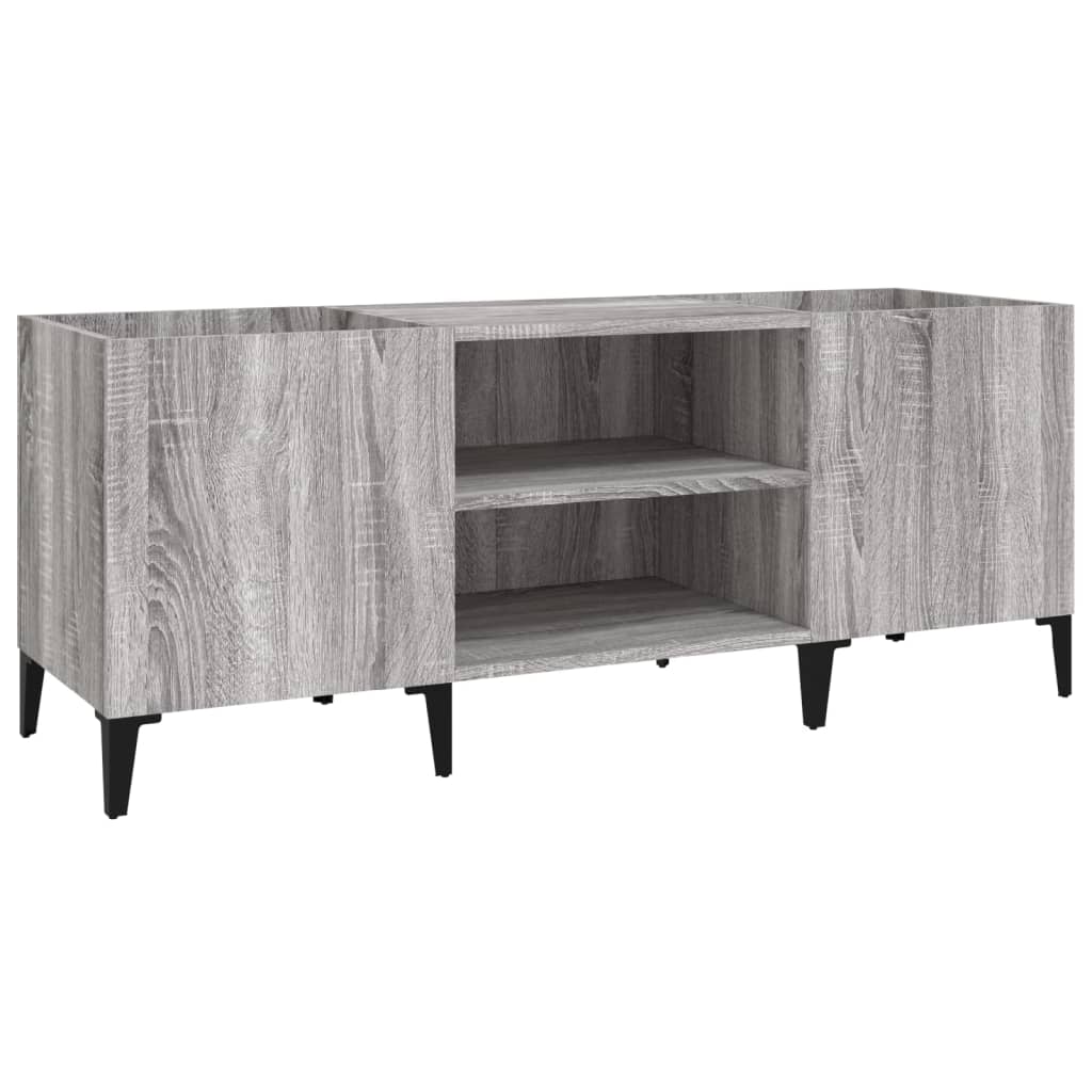 Platenkast 121x38x48 cm bewerkt hout grijs sonoma eikenkleurig is nu te koop bij PeponiXL, paradijselijk wonen!