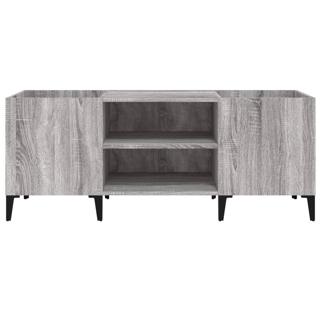Platenkast 121x38x48 cm bewerkt hout grijs sonoma eikenkleurig is nu te koop bij PeponiXL, paradijselijk wonen!