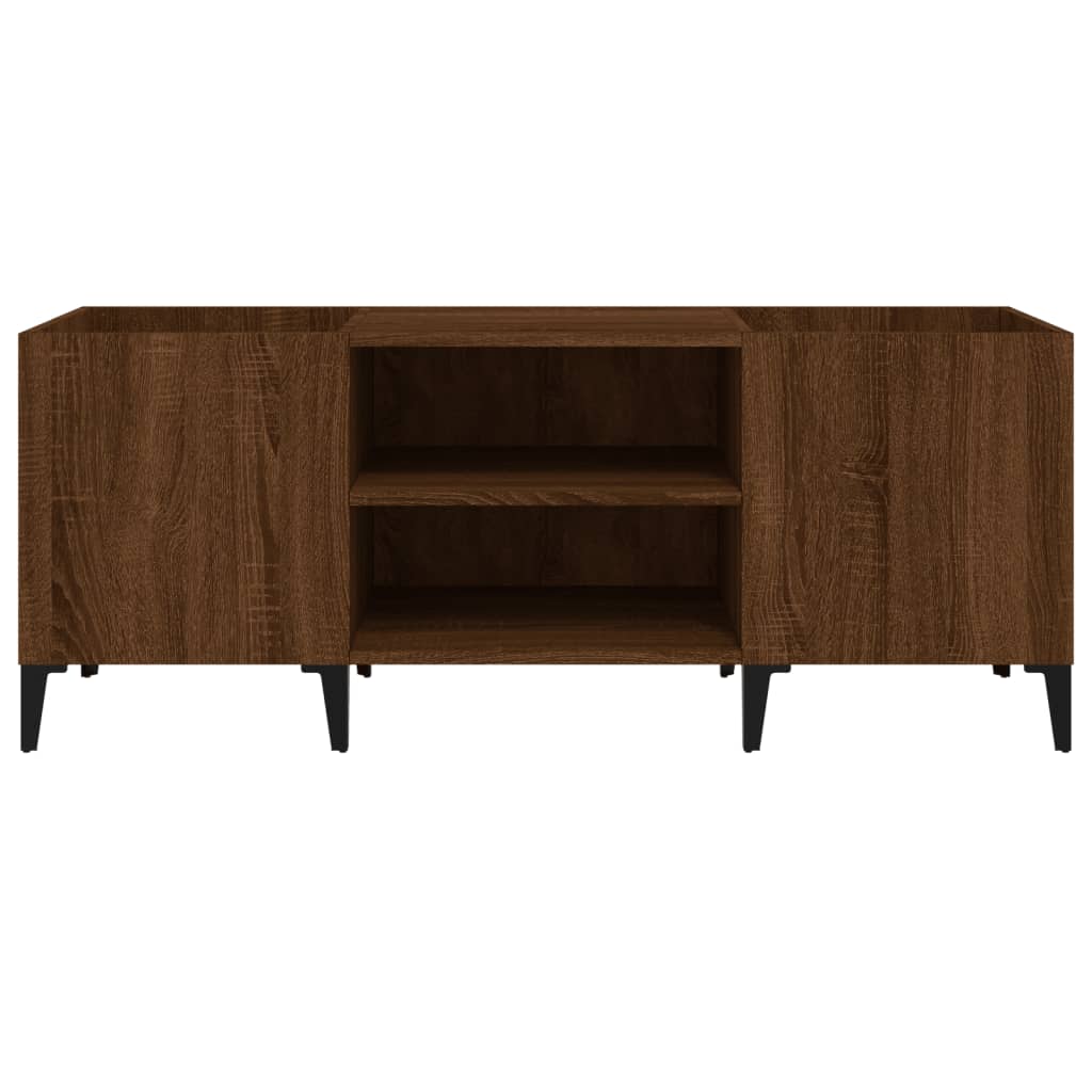 Platenkast 121x38x48 cm bewerkt hout bruin eikenkleur is nu te koop bij PeponiXL, paradijselijk wonen!