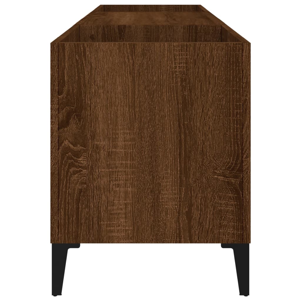 Platenkast 121x38x48 cm bewerkt hout bruin eikenkleur is nu te koop bij PeponiXL, paradijselijk wonen!