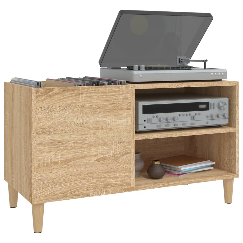 Platenkast 84,5x38x48 cm bewerkt hout sonoma eikenkleurig is nu te koop bij PeponiXL, paradijselijk wonen!