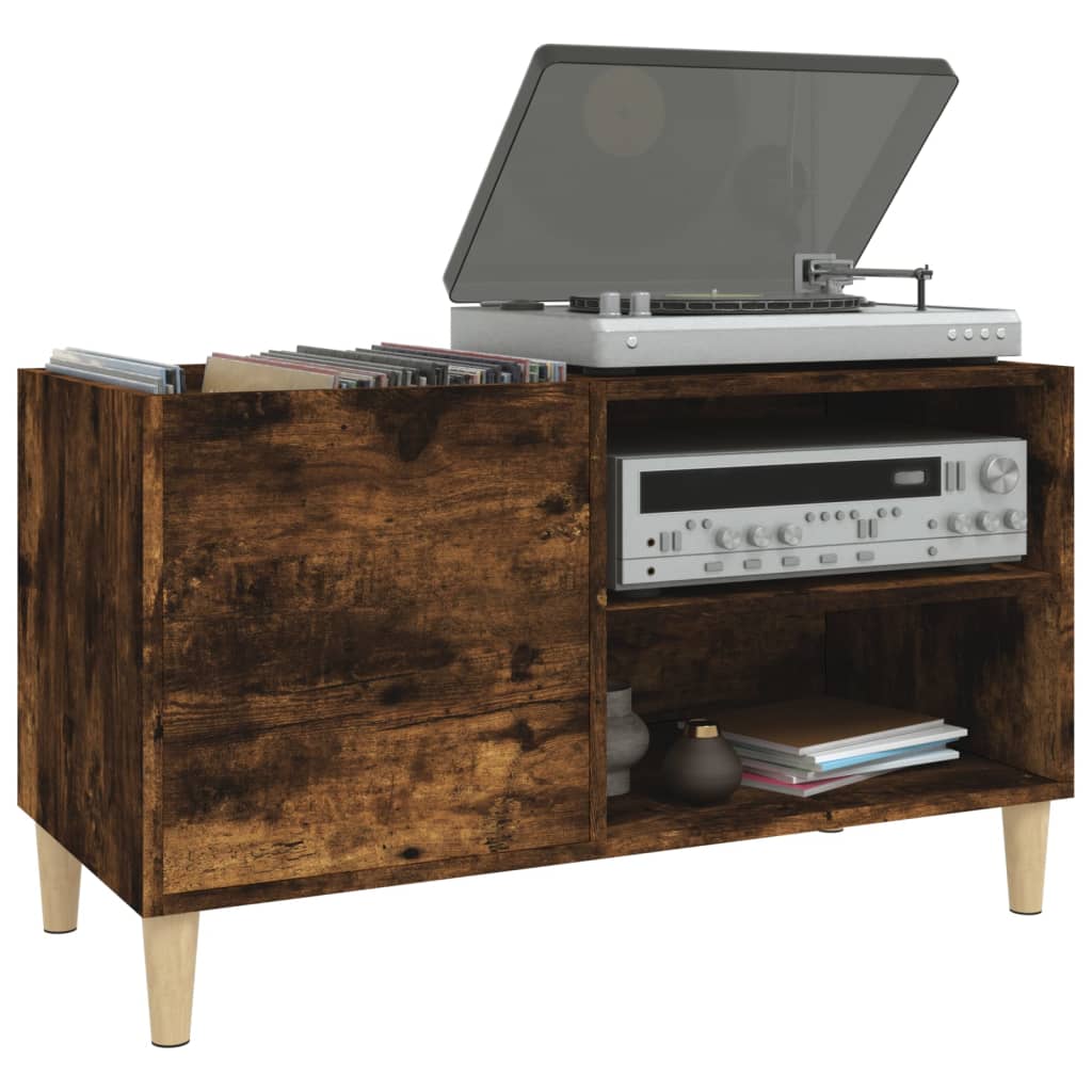 Platenkast 84,5x38x48 cm bewerkt hout gerookt eikenkleurig is nu te koop bij PeponiXL, paradijselijk wonen!