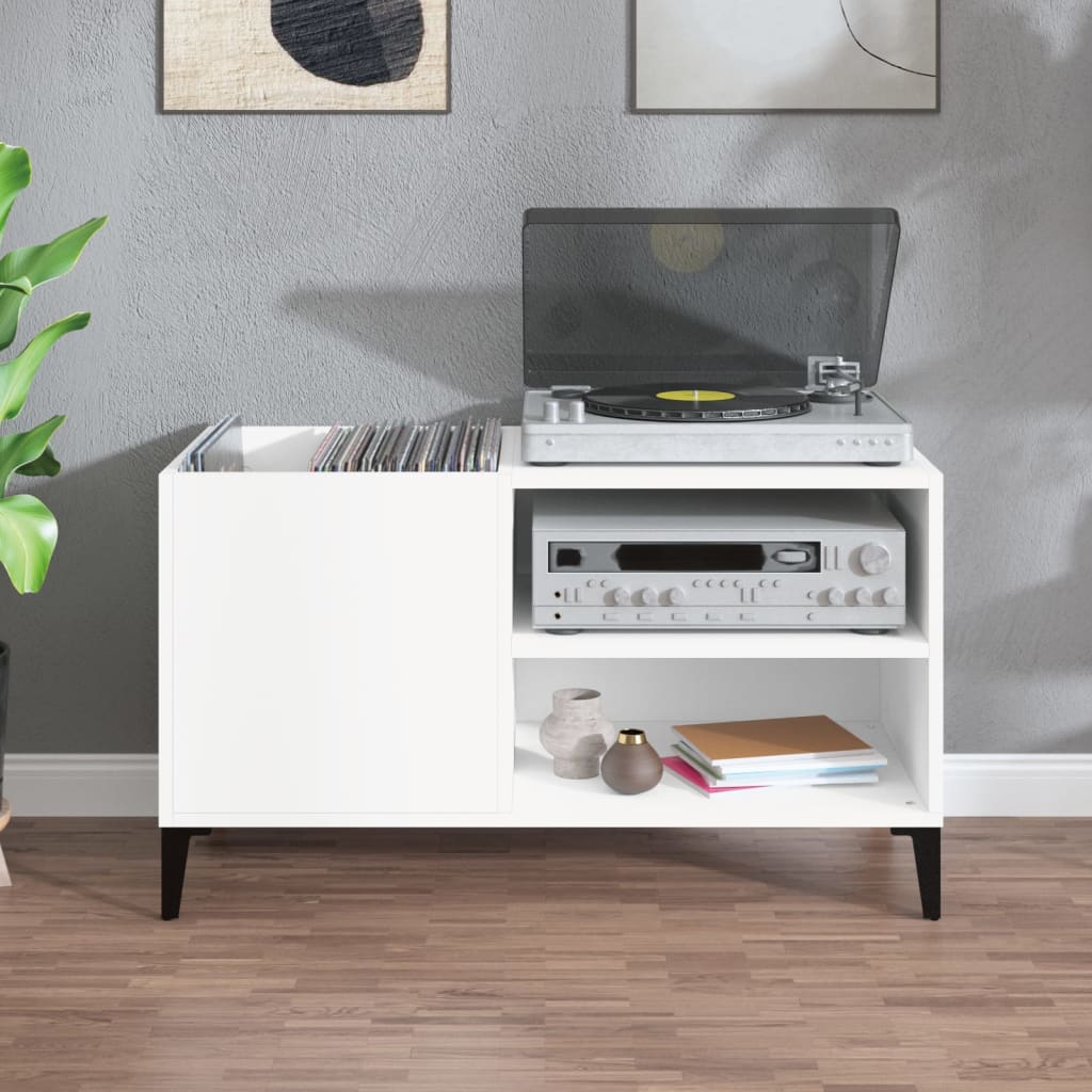 Platenkast 84,5x38x48 cm bewerkt hout wit is nu te koop bij PeponiXL, paradijselijk wonen!
