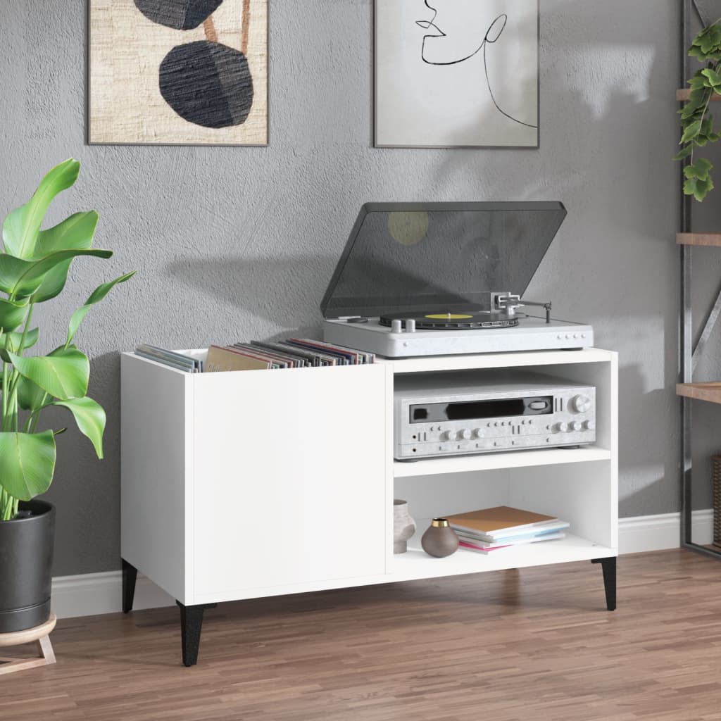 Platenkast 84,5x38x48 cm bewerkt hout wit is nu te koop bij PeponiXL, paradijselijk wonen!