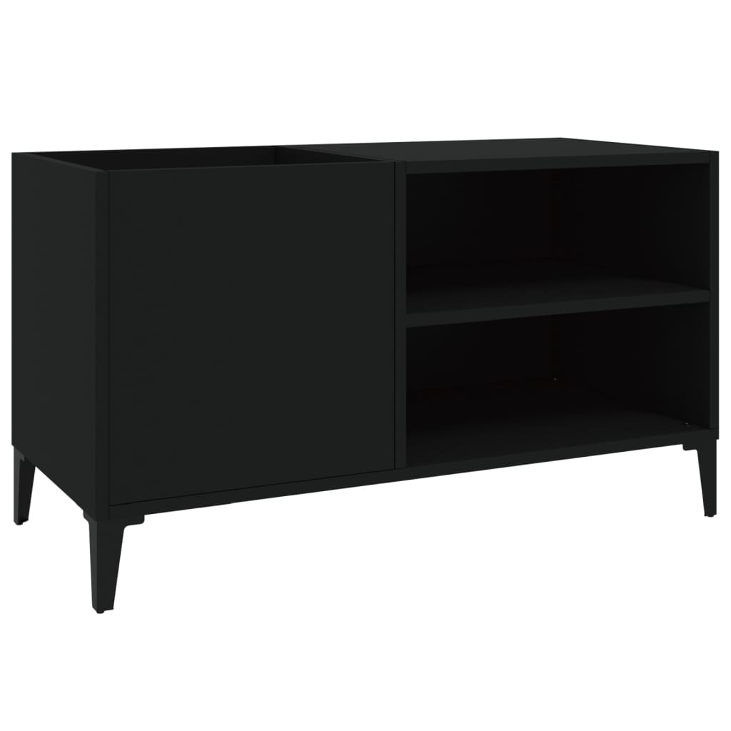 Platenkast 84,5x38x48 cm bewerkt hout zwart is nu te koop bij PeponiXL, paradijselijk wonen!