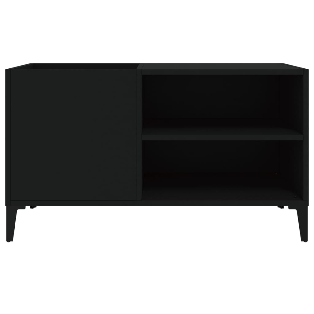 Platenkast 84,5x38x48 cm bewerkt hout zwart is nu te koop bij PeponiXL, paradijselijk wonen!
