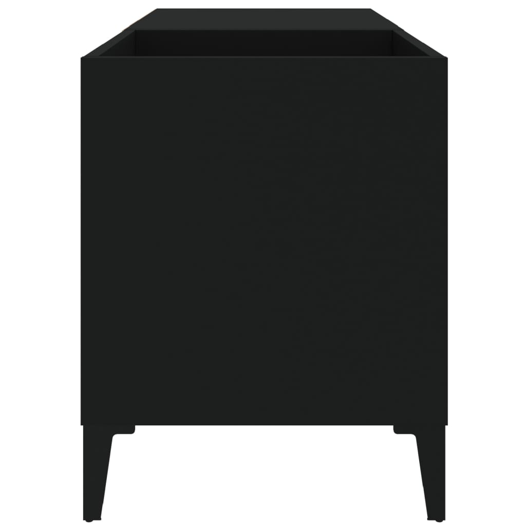Platenkast 84,5x38x48 cm bewerkt hout zwart is nu te koop bij PeponiXL, paradijselijk wonen!