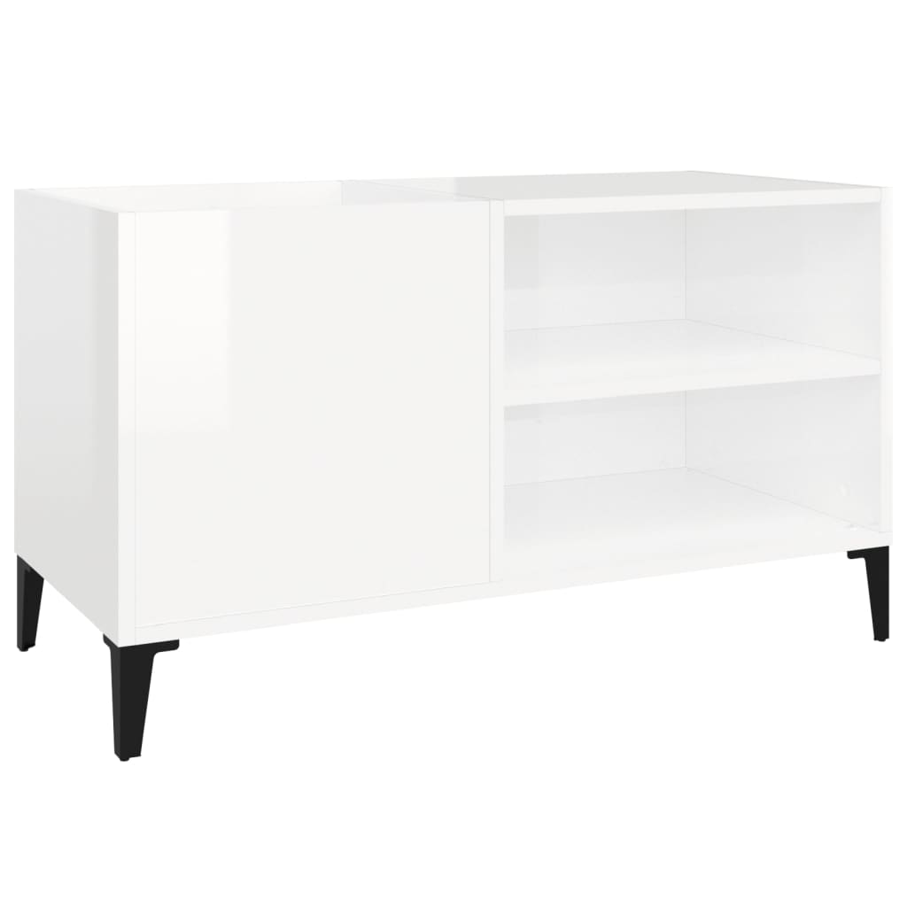 Platenkast 84,5x38x48 cm bewerkt hout hoogglans wit is nu te koop bij PeponiXL, paradijselijk wonen!