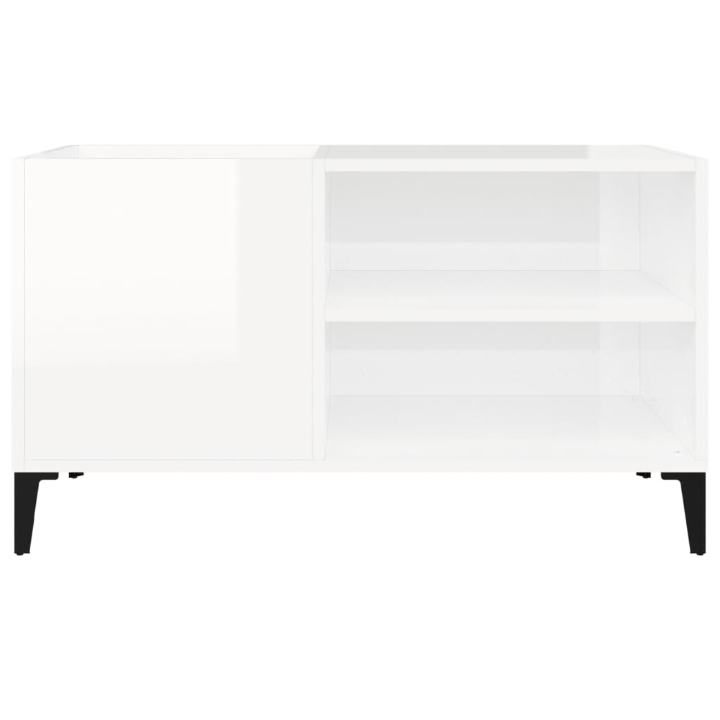 Platenkast 84,5x38x48 cm bewerkt hout hoogglans wit is nu te koop bij PeponiXL, paradijselijk wonen!