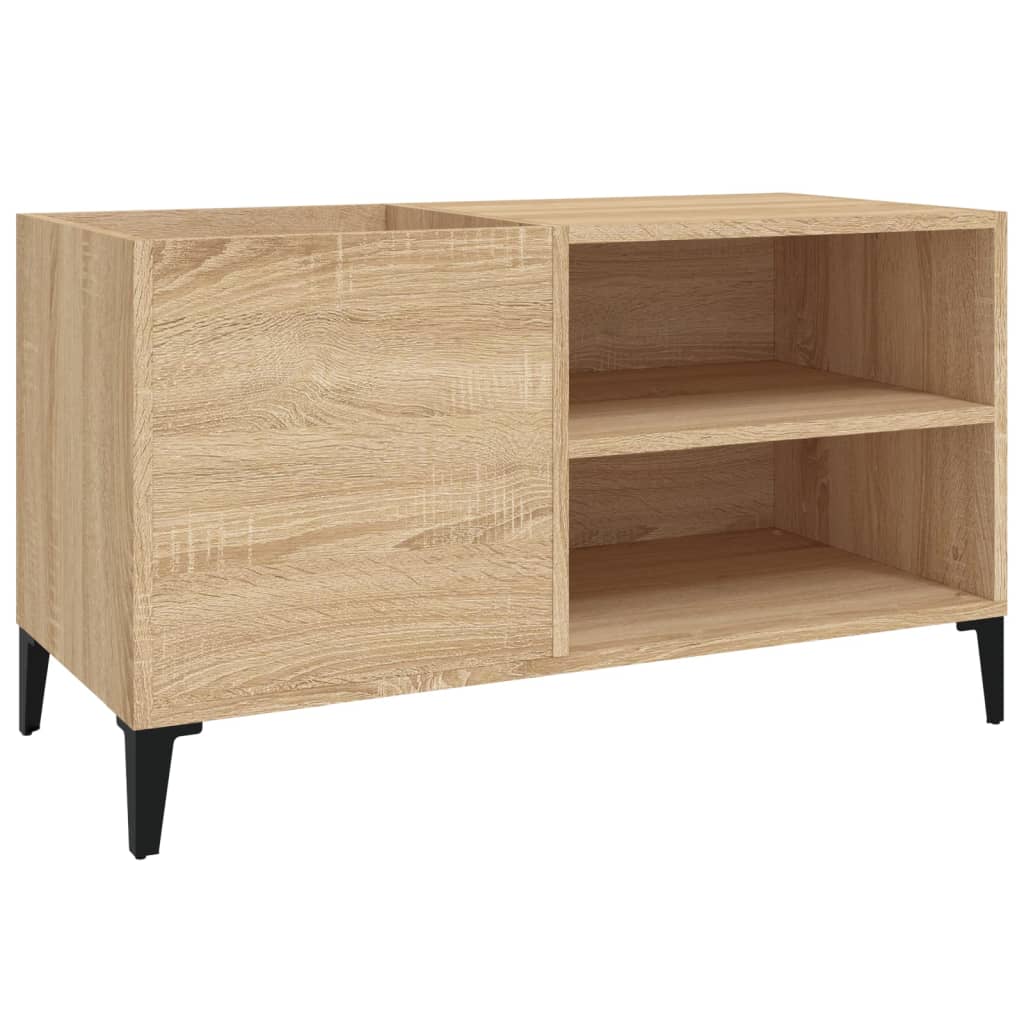 Platenkast 84,5x38x48 cm bewerkt hout sonoma eikenkleurig is nu te koop bij PeponiXL, paradijselijk wonen!