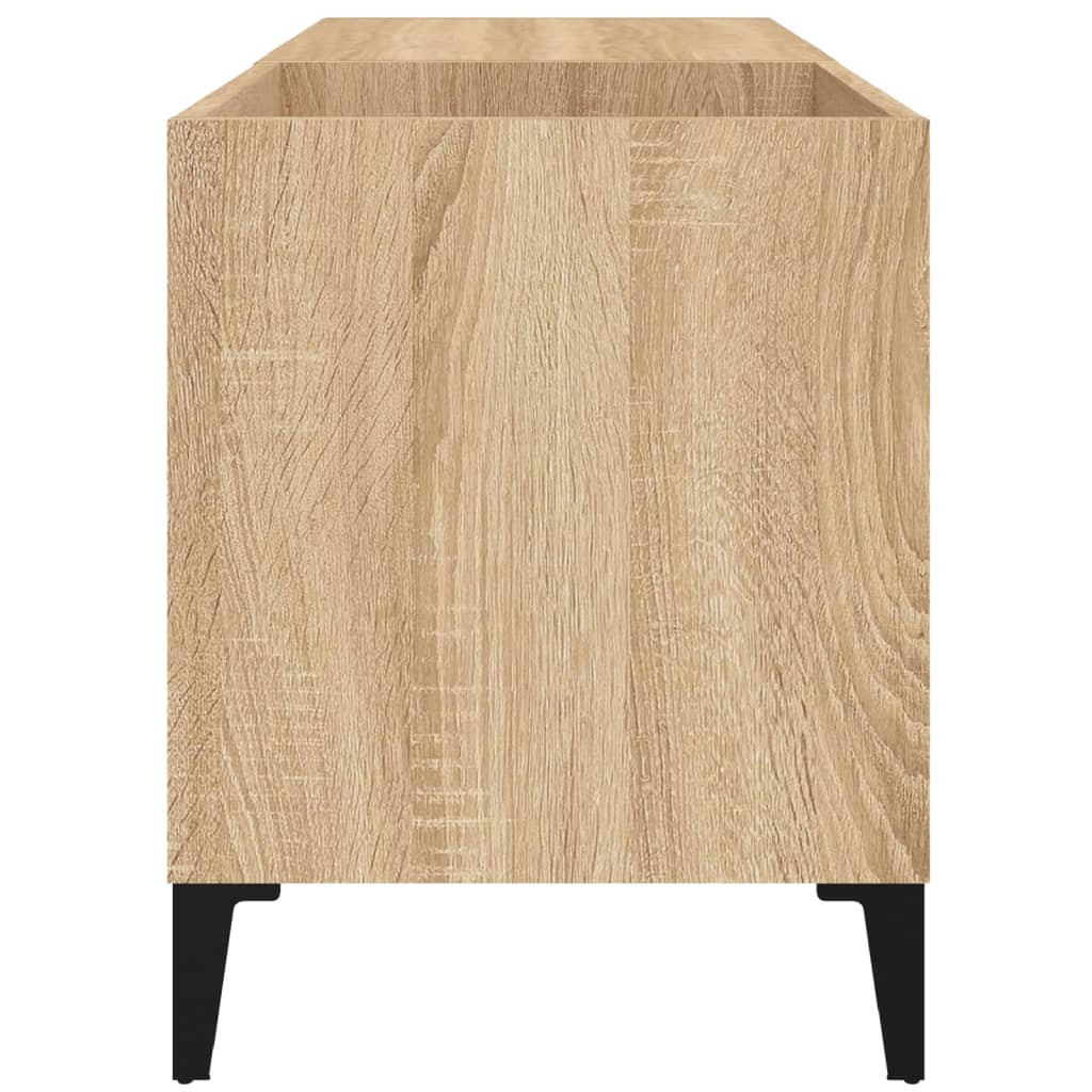Platenkast 84,5x38x48 cm bewerkt hout sonoma eikenkleurig is nu te koop bij PeponiXL, paradijselijk wonen!