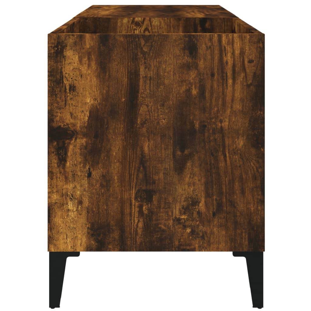 Platenkast 84,5x38x48 cm bewerkt hout gerookt eikenkleurig is nu te koop bij PeponiXL, paradijselijk wonen!