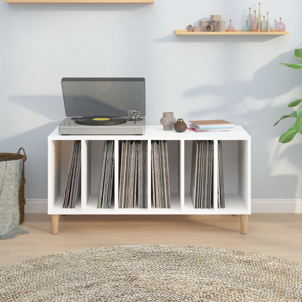 Platenkast 100x38x48 cm bewerkt hout wit is nu te koop bij PeponiXL, paradijselijk wonen!