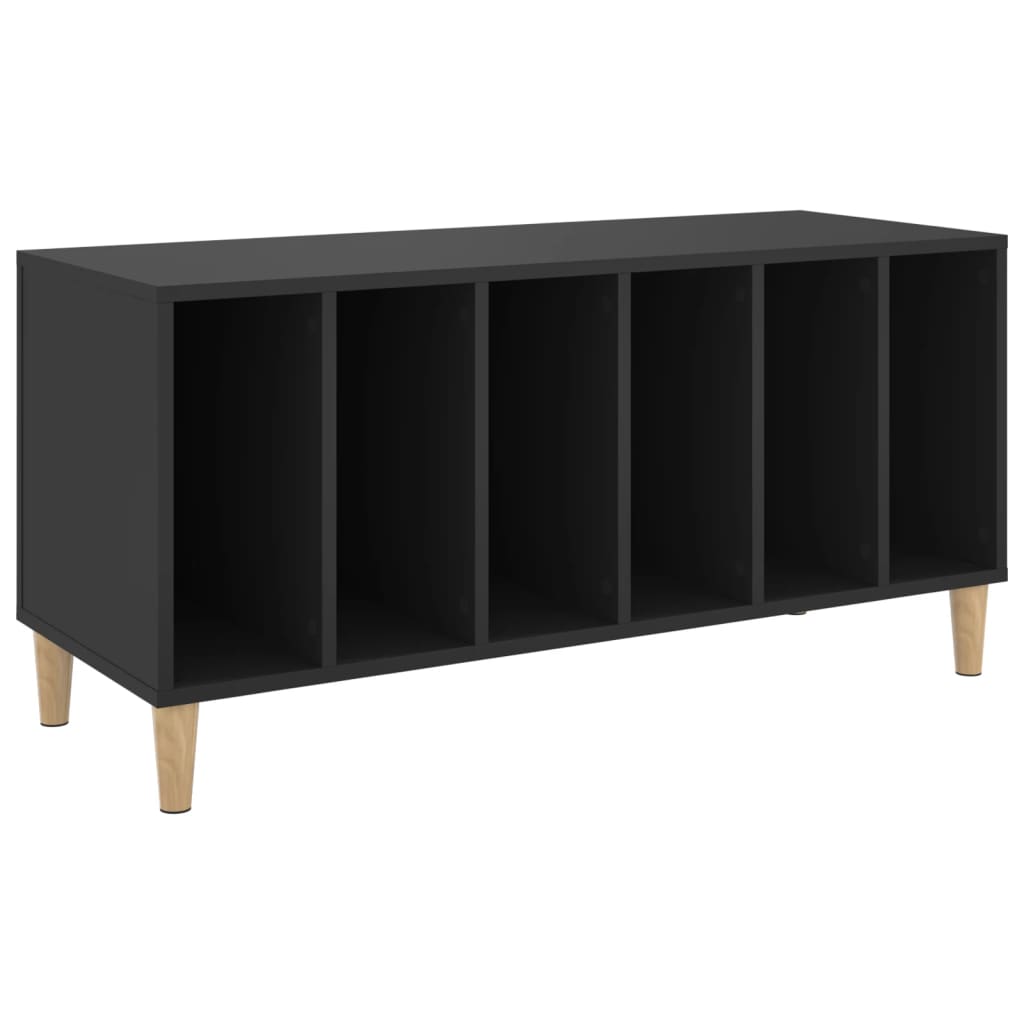 Platenkast 100x38x48 cm bewerkt hout zwart is nu te koop bij PeponiXL, paradijselijk wonen!