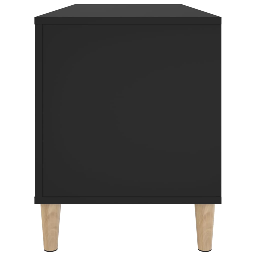 Platenkast 100x38x48 cm bewerkt hout zwart is nu te koop bij PeponiXL, paradijselijk wonen!