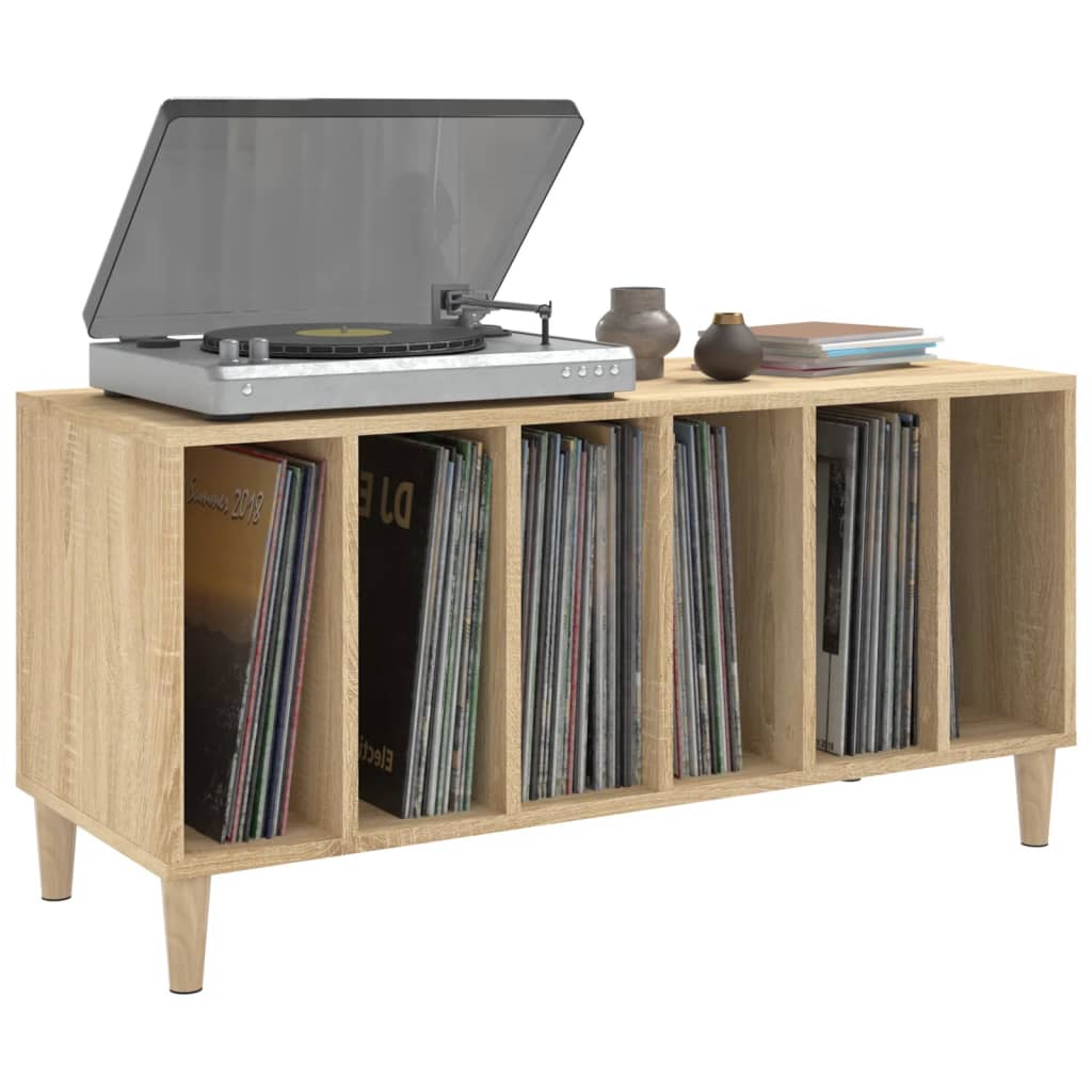 Platenkast 100x38x48 cm bewerkt hout sonoma eikenkleurig is nu te koop bij PeponiXL, paradijselijk wonen!