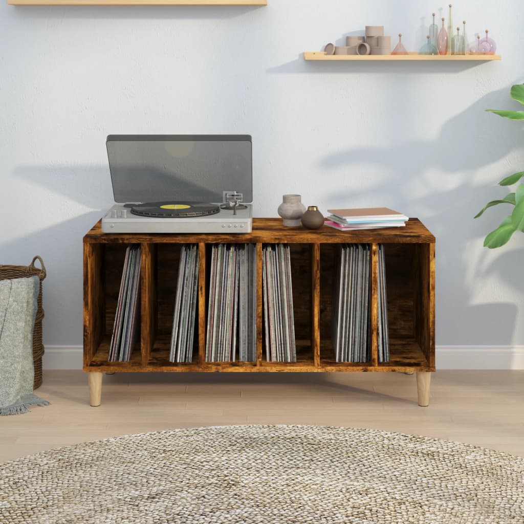 Platenkast 100x38x48 cm bewerkt hout gerookt eikenkleurig is nu te koop bij PeponiXL, paradijselijk wonen!