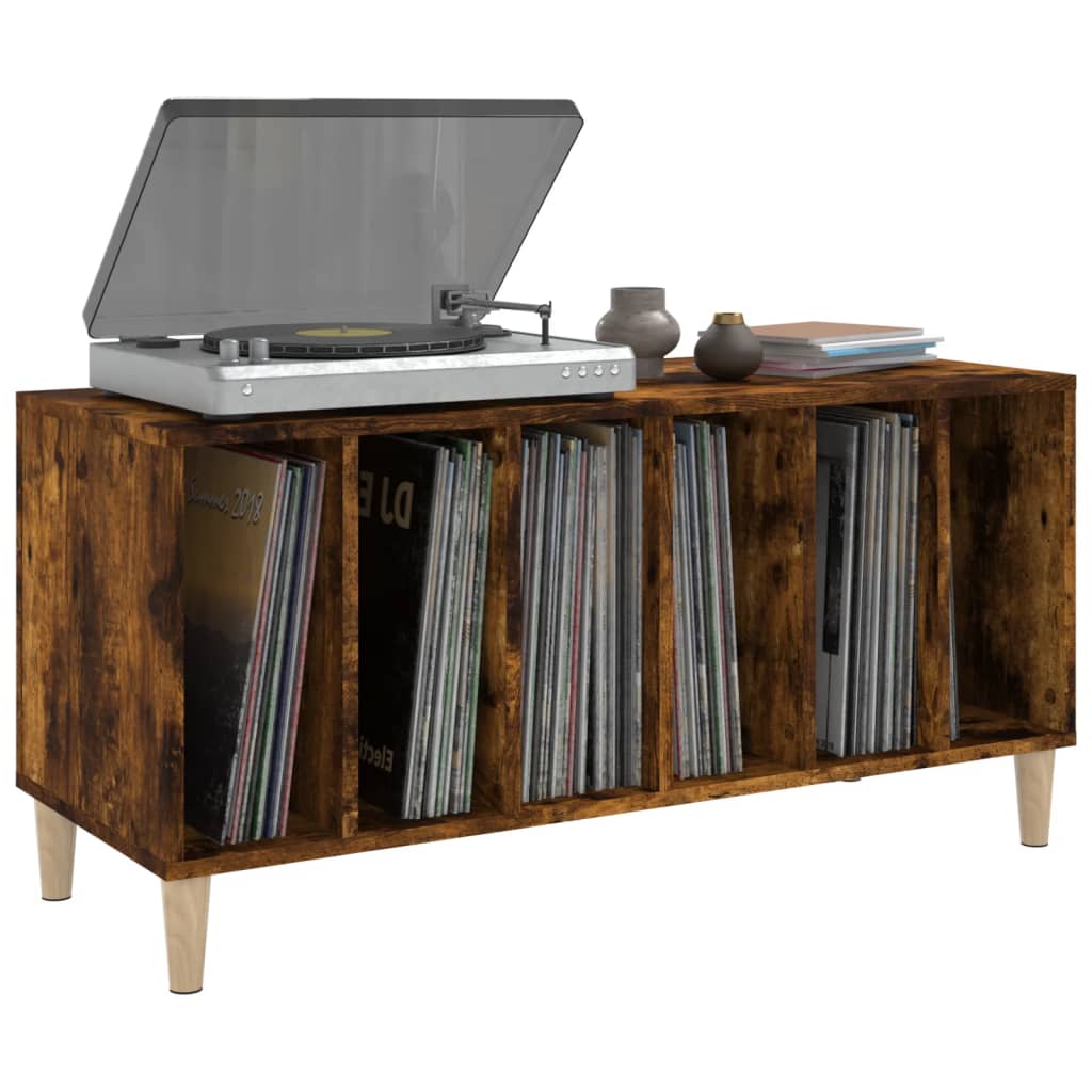 Platenkast 100x38x48 cm bewerkt hout gerookt eikenkleurig is nu te koop bij PeponiXL, paradijselijk wonen!
